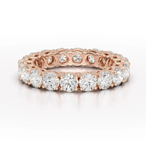 3.69 CT Full Classic Round Cut Lab Diamonds Engagement Ring - Jama Jewels