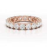 3.69 CT Full Classic Round Cut Lab Diamonds Engagement Ring - Jama Jewels