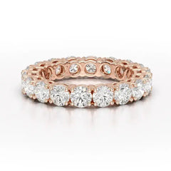 3.69 CT Full Classic Round Cut Lab Diamonds Engagement Ring - Jama Jewels