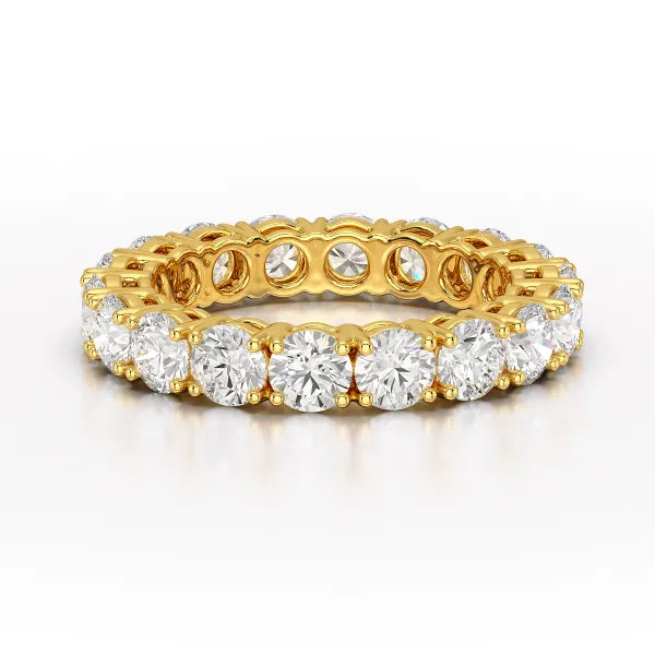 3.69 CT Full Classic Round Cut Lab Diamonds Engagement Ring - Jama Jewels
