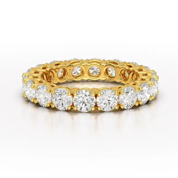 3.69 CT Full Classic Round Cut Lab Diamonds Engagement Ring - Jama Jewels