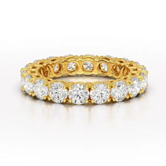 3.69 CT Full Classic Round Cut Lab Diamonds Engagement Ring - Jama Jewels