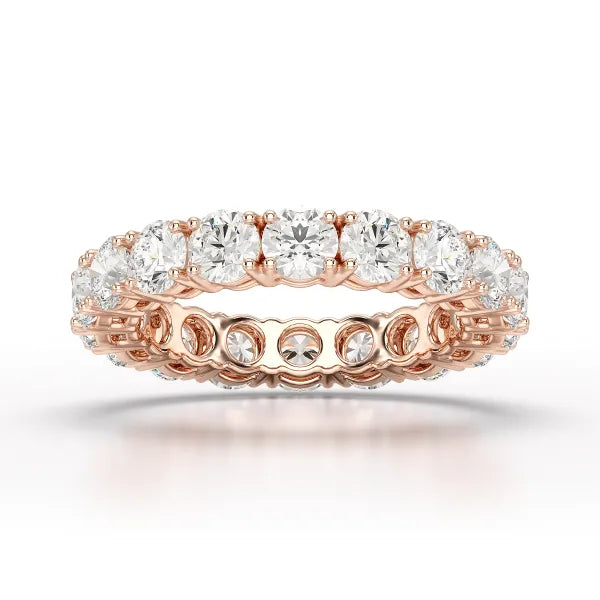 3.69 CT Full Classic Round Cut Lab Diamonds Engagement Ring - Jama Jewels