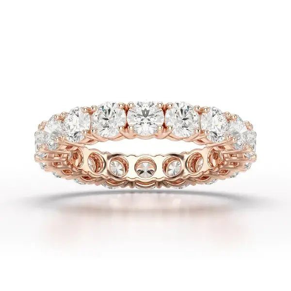 3.69 CT Full Classic Round Cut Lab Diamonds Engagement Ring - Jama Jewels