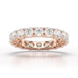 3.69 CT Full Classic Round Cut Lab Diamonds Engagement Ring - Jama Jewels