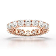 3.69 CT Full Classic Round Cut Lab Diamonds Engagement Ring - Jama Jewels
