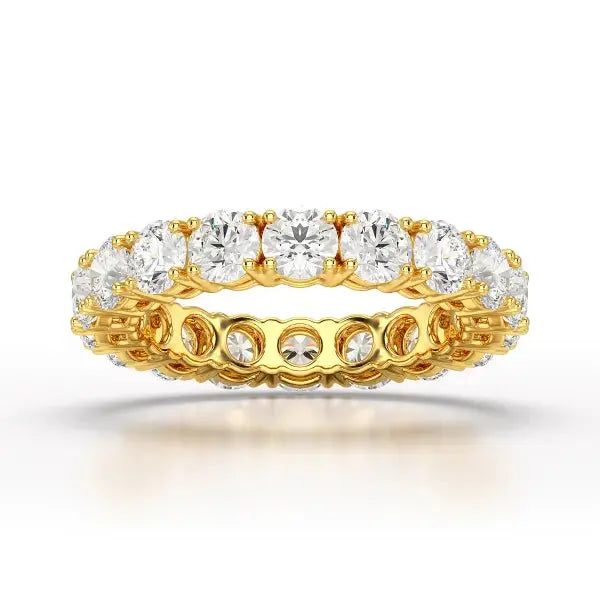 3.69 CT Full Classic Round Cut Lab Diamonds Engagement Ring - Jama Jewels