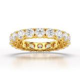 3.69 CT Full Classic Round Cut Lab Diamonds Engagement Ring - Jama Jewels