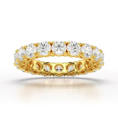 3.69 CT Full Classic Round Cut Lab Diamonds Engagement Ring - Jama Jewels