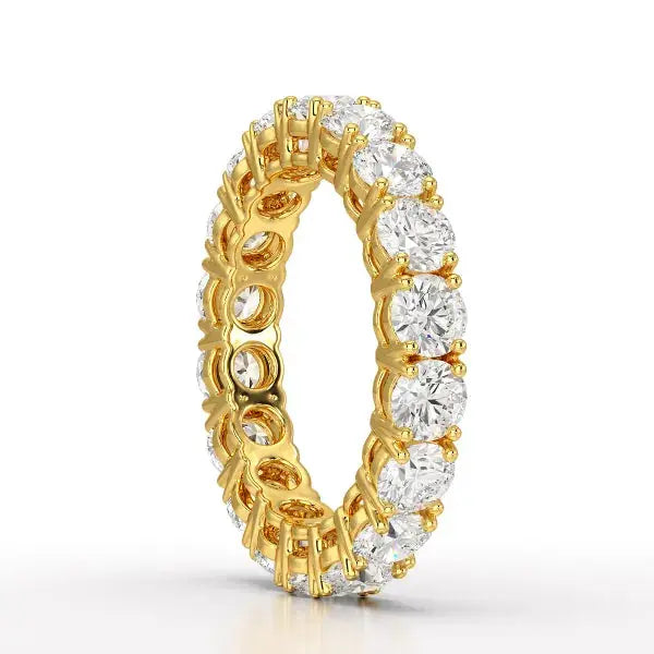 3.69 CT Full Classic Round Cut Lab Diamonds Engagement Ring - Jama Jewels
