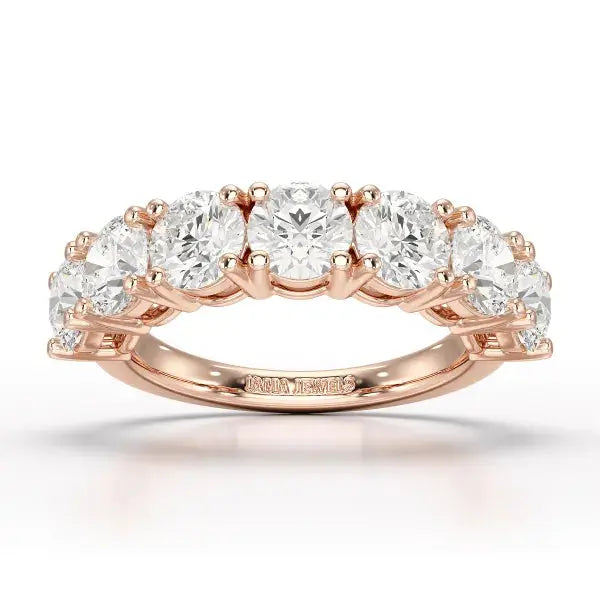 3.6 CT Half Classic Round Lab Diamonds Engagement Ring - Jama Jewels