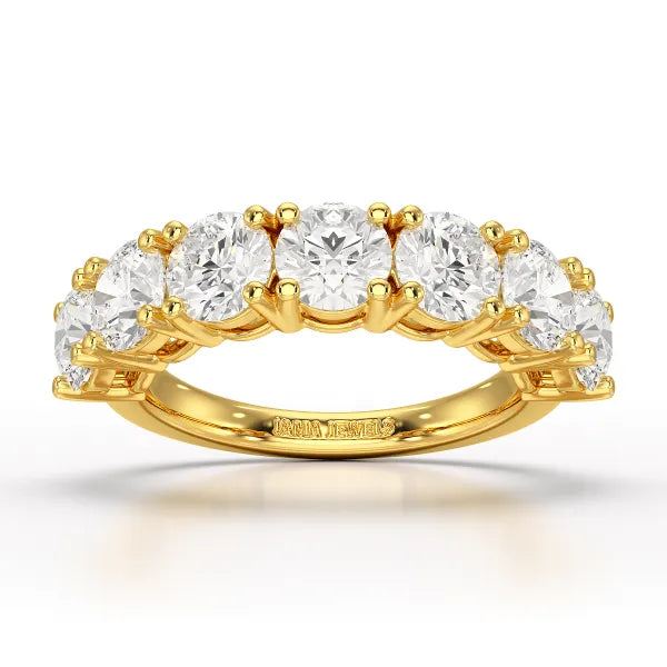 3.6 CT Half Classic Round Lab Diamonds Engagement Ring - Jama Jewels