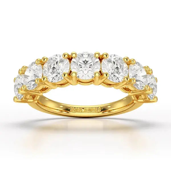 3.6 CT Half Classic Round Lab Diamonds Engagement Ring - Jama Jewels