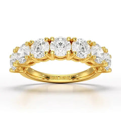 3.6 CT Half Classic Round Lab Diamonds Engagement Ring - Jama Jewels