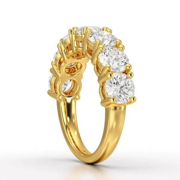 3.6 CT Half Classic Round Lab Diamonds Engagement Ring - Jama Jewels