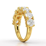 3.6 CT Half Classic Round Lab Diamonds Engagement Ring - Jama Jewels