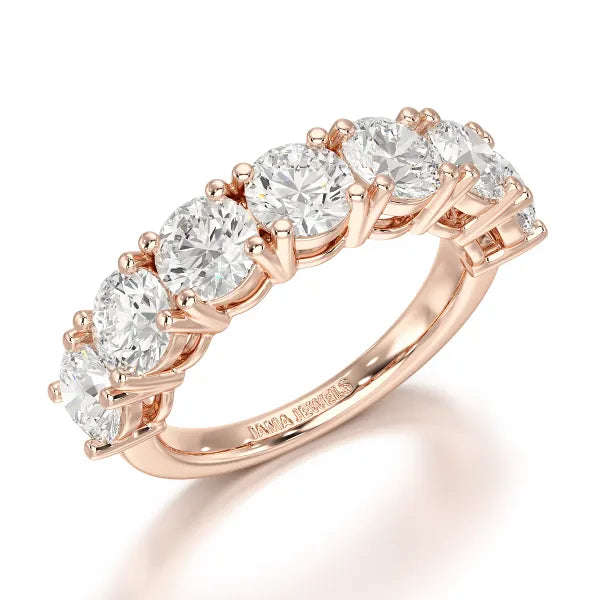 3.6 CT Half Classic Round Lab Diamonds Engagement Ring - Jama Jewels