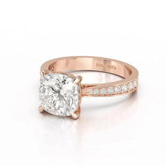 3.78 CT Lab Diamond Cushion Cut Solitaire Ring Jama Jewels