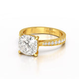 3.78 CT Lab Diamond Cushion Cut Solitaire Ring