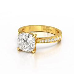 3.78 CT Lab Diamond Cushion Cut Solitaire Ring Jama Jewels