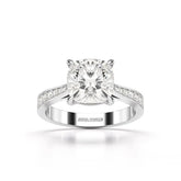 3.78 CT Lab Diamond Cushion Cut Solitaire Ring Jama Jewels