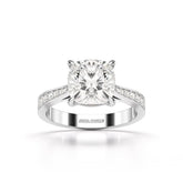 3.78 CT Lab Diamond Cushion Cut Solitaire Ring