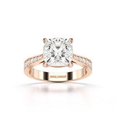 3.78 CT Lab Diamond Cushion Cut Solitaire Ring Jama Jewels