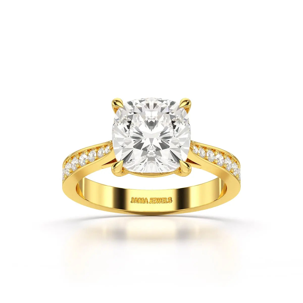 3.78 CT Lab Diamond Cushion Cut Solitaire Ring Jama Jewels