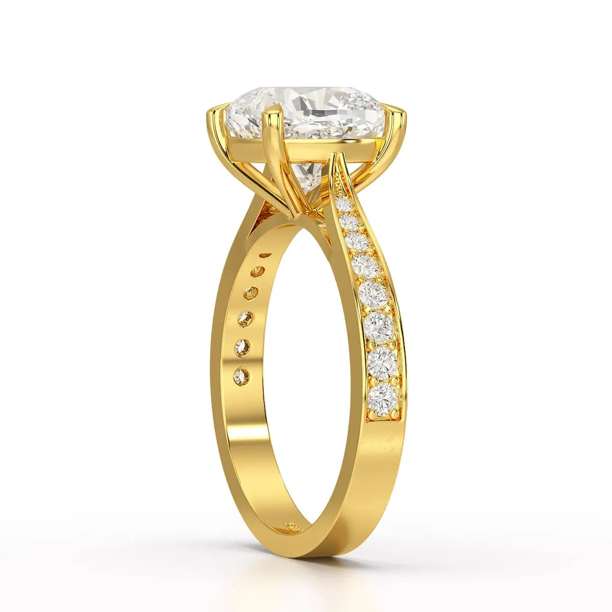 3.78 CT Lab Diamond Cushion Cut Solitaire Ring Jama Jewels