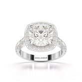 3.84 CT Lab Diamond Round Cut Halo Ring