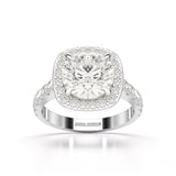 3.84 CT Lab Diamond Round Cut Halo Ring