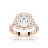 3.84 CT Lab Diamond Round Cut Halo Ring