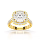 3.84 CT Lab Diamond Round Cut Halo Ring