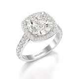 3.84 CT Lab Diamond Round Cut Halo Ring