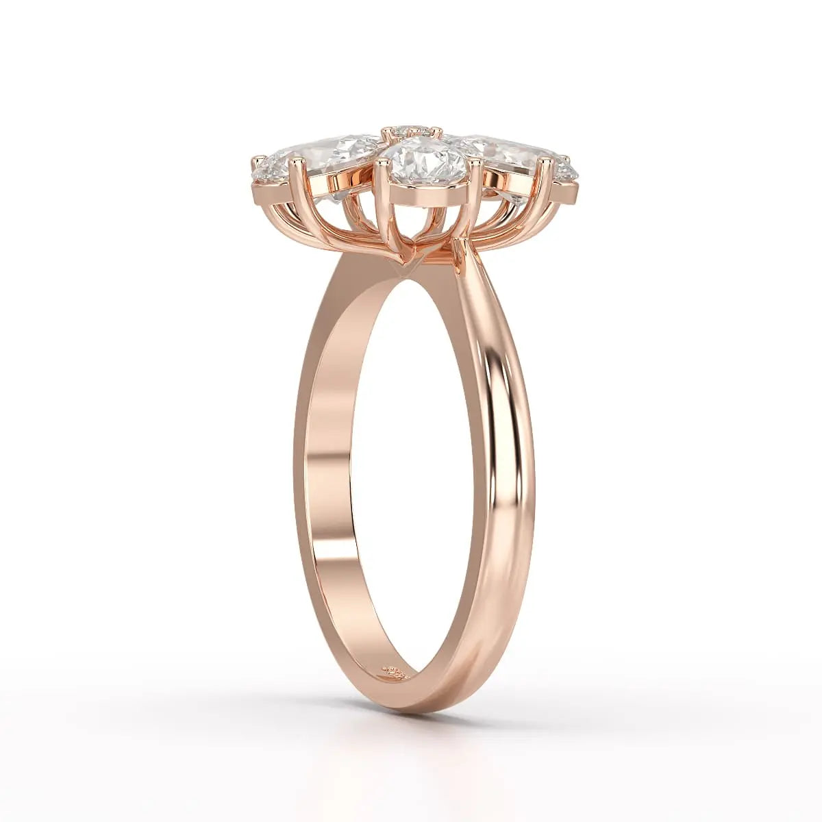 2.4 CT Pear Cut Lab Diamond Flower Shape Ring Jama Jewels