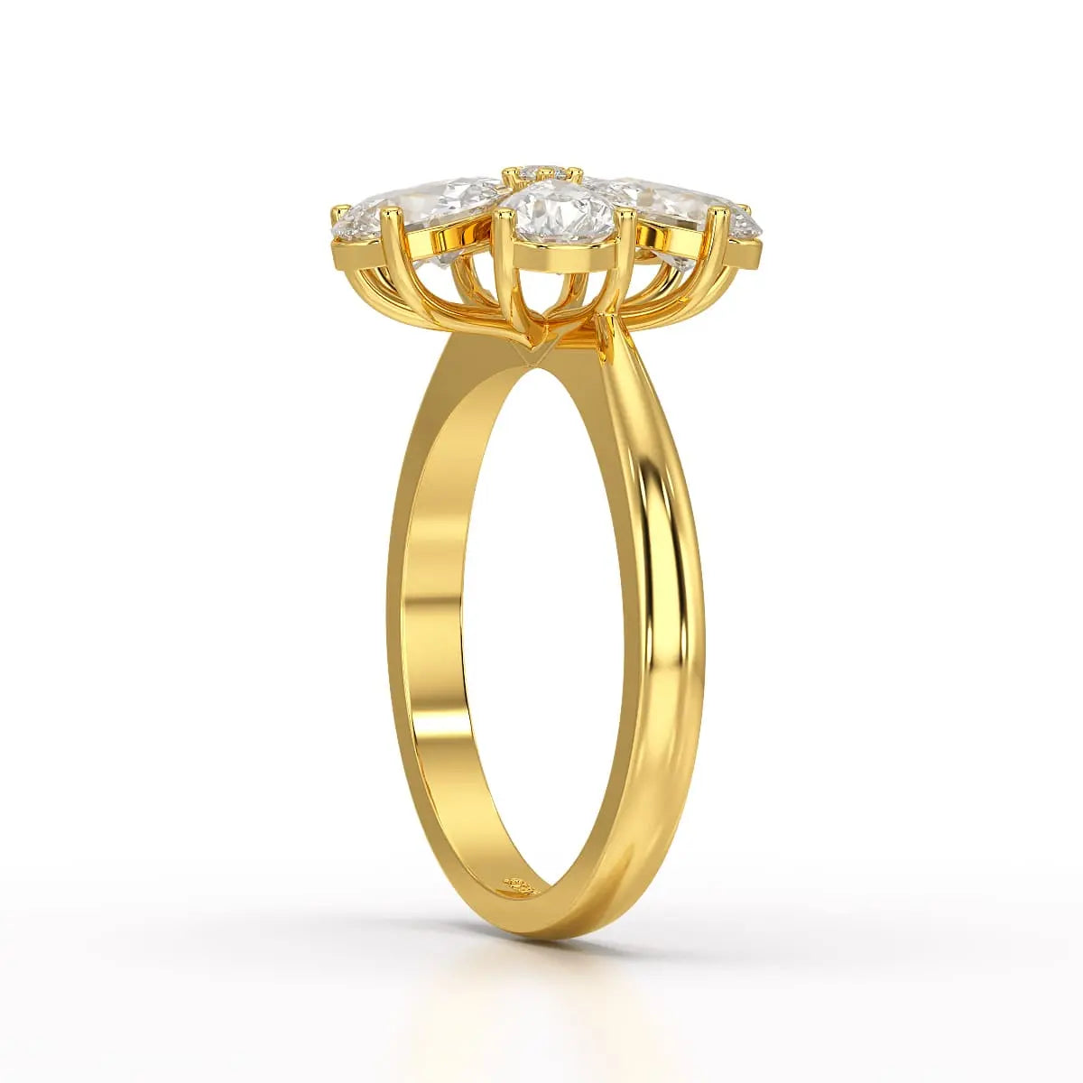 2.4 CT Pear Cut Lab Diamond Flower Shape Ring Jama Jewels
