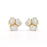 3 CT Lab Diamond Pear Cut Three Stone Earrings