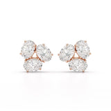 3 CT Lab Diamond Pear Cut Three Stone Earrings