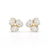 3 CT Lab Diamond Pear Cut Three Stone Earrings