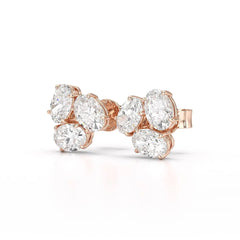 3 CT Lab Diamond Oval Cut Three Stone Earrings Jama Jewels