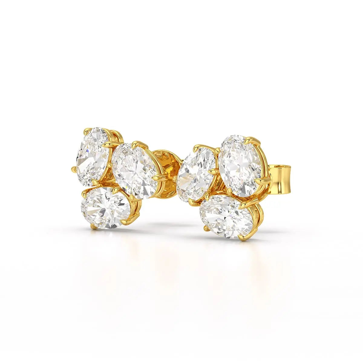 3 CT Lab Diamond Oval Cut Three Stone Earrings Jama Jewels