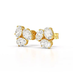 3 CT Lab Diamond Oval Cut Three Stone Earrings Jama Jewels