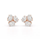 3 CT Lab Diamond Pear Cut Three Stone Earrings