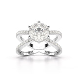 3 CT Lab Diamond Round Brilliant Cut Ring