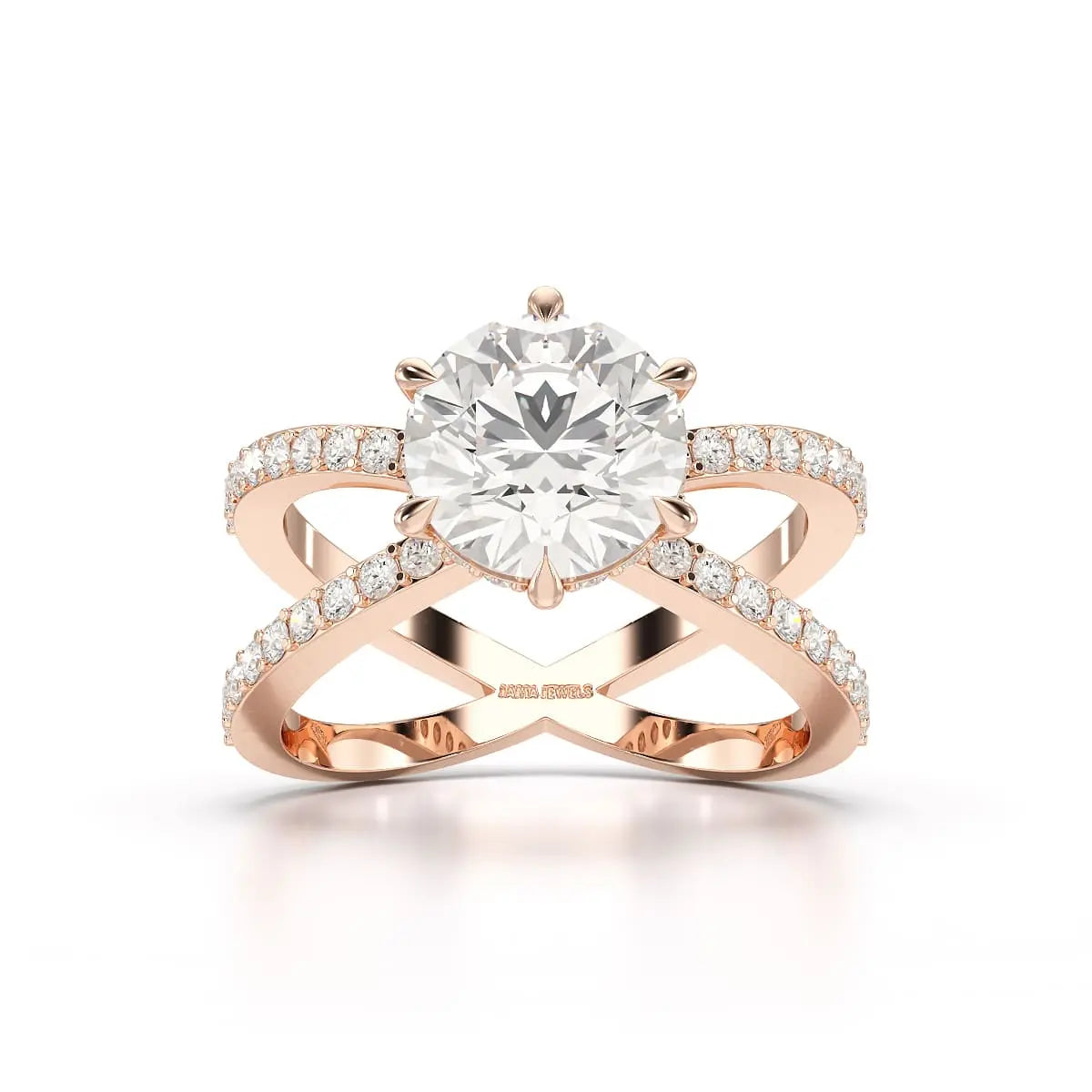 2.9 CT Lab Diamond Round Brilliant Cut Ring Jama Jewels