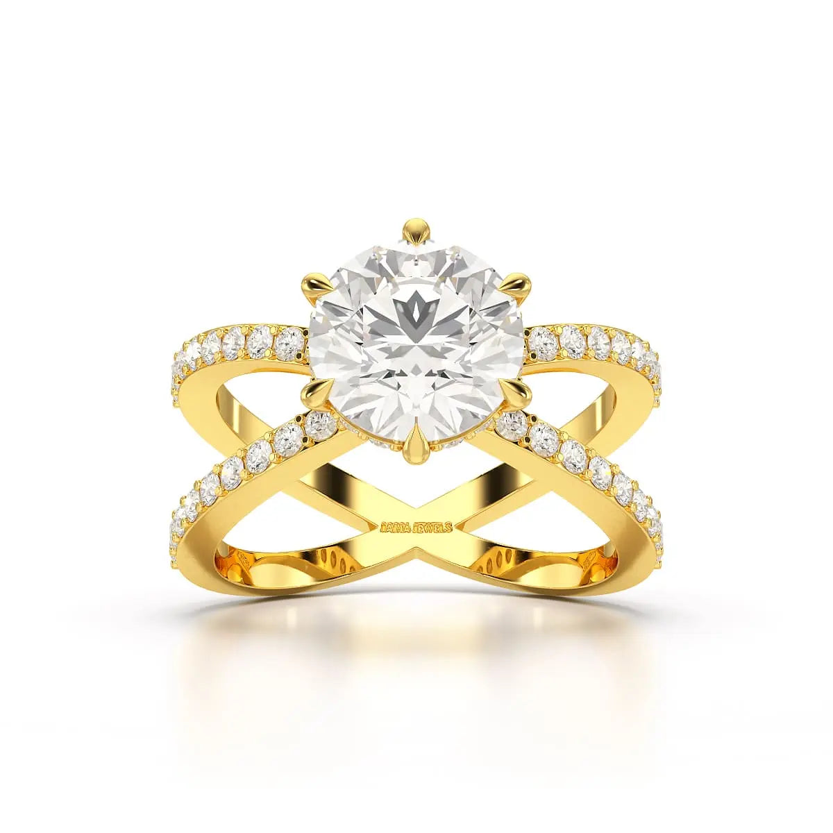 2.9 CT Lab Diamond Round Brilliant Cut Ring Jama Jewels