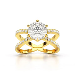 2.9 CT Lab Diamond Round Brilliant Cut Ring Jama Jewels