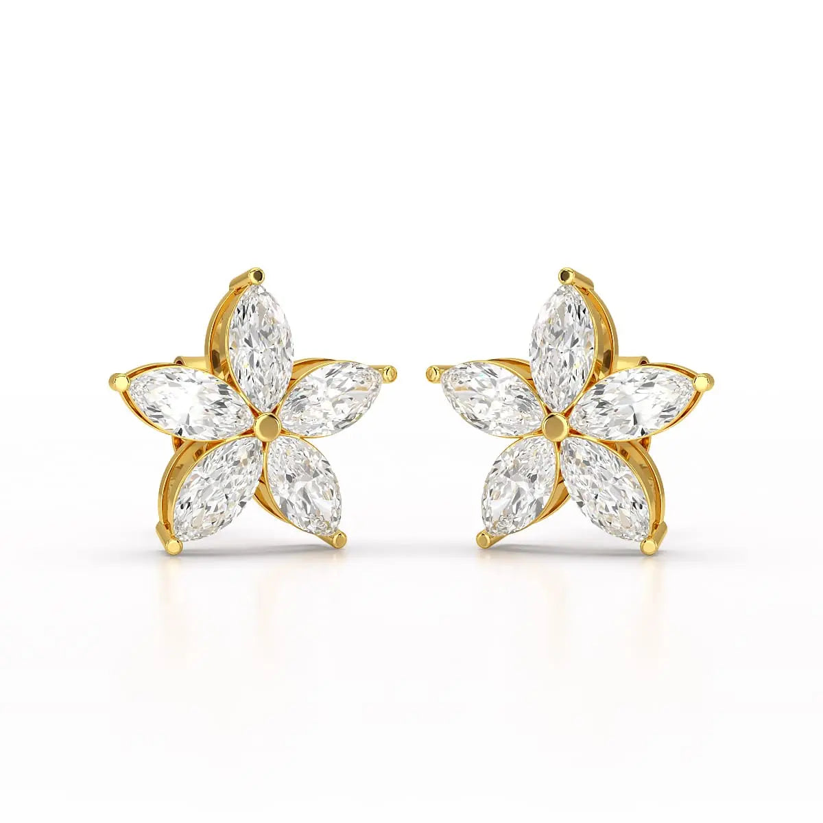 3 CT Marquise Cut Lab Diamond Stud Earrings Jama Jewels