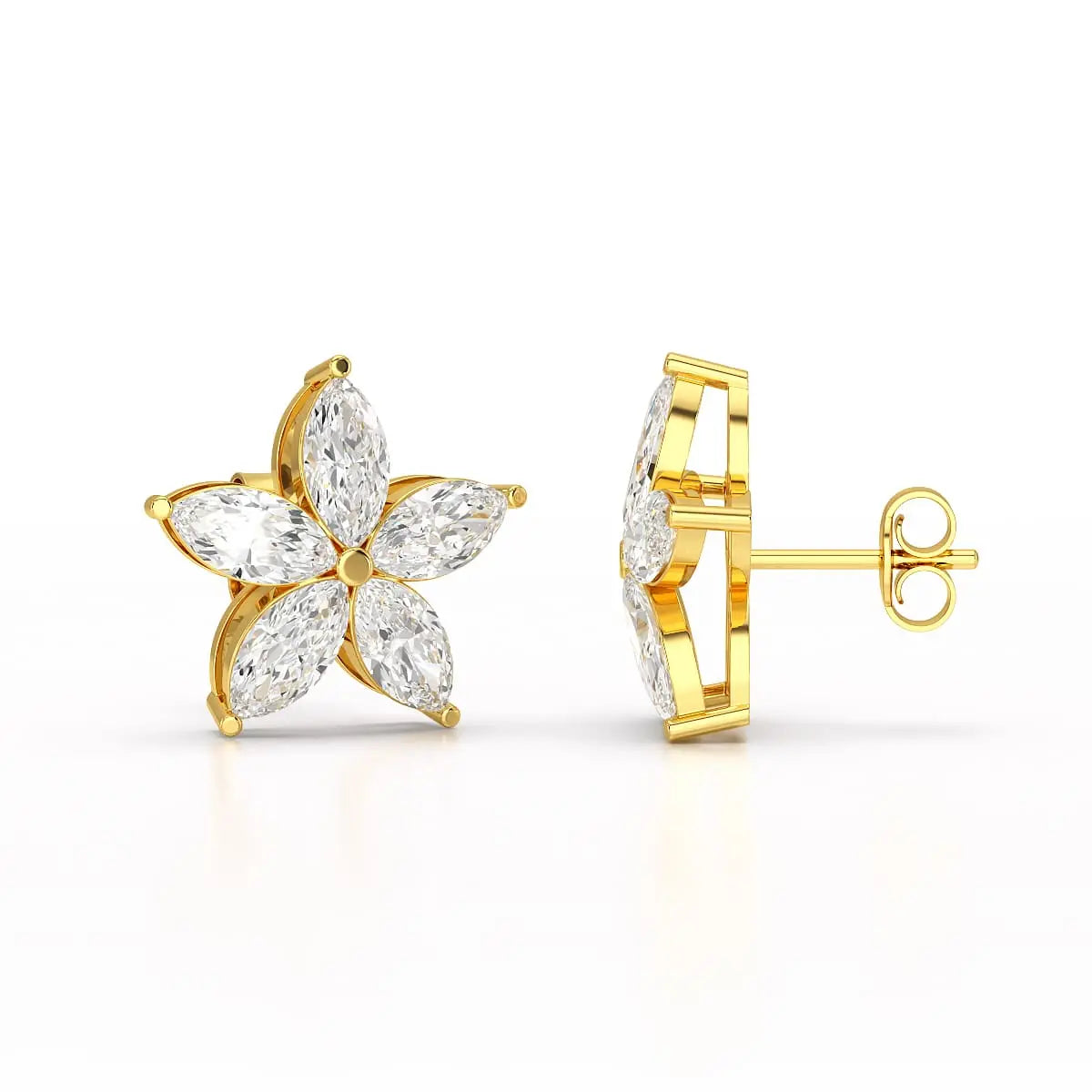 3 CT Marquise Cut Lab Diamond Stud Earrings Jama Jewels