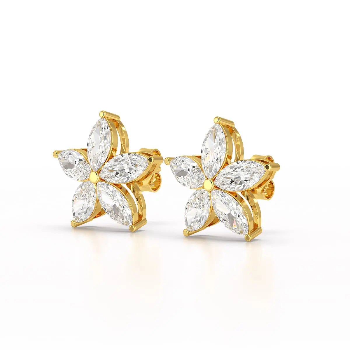 3 CT Marquise Cut Lab Diamond Stud Earrings Jama Jewels